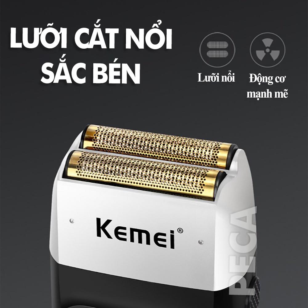 Máy cạo râu lưỡi kép nổi 3D Kemei KM-2026 điều chỉnh 3 mức tốc độ cạo công suất mạnh 5W có thể dùng cạo đầu, fade trắng