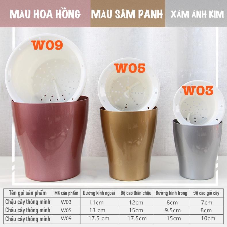 Chậu cây để bàn Oliz W0 - Chậu trồng cây tự tưới nước cho cây. Dùng trang trí nhà cửa, bàn làm việc