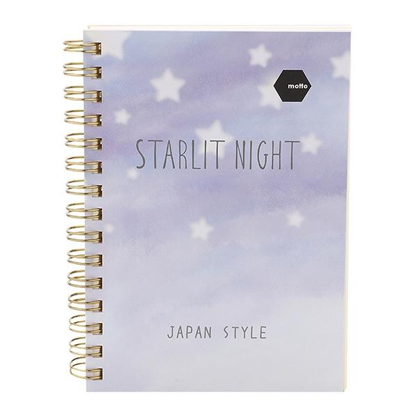 Sổ Lò Xo Twin Notebook STARLIT NIGHT Motto A6 120 Trang Japan CYTNA6-SN