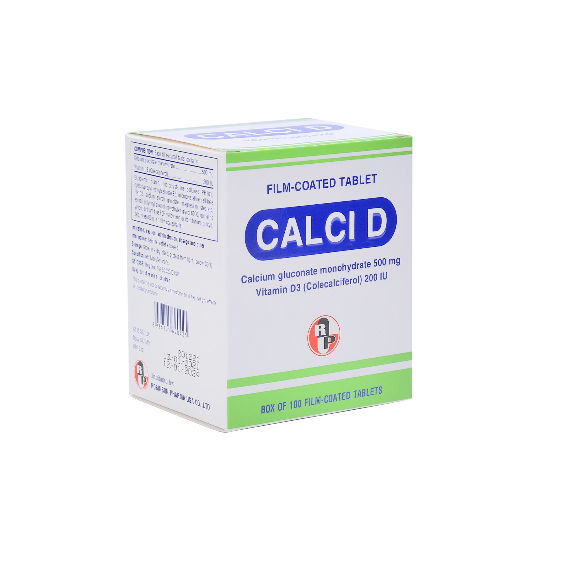  TPCN Viên uống CALCI-D giúp bổ sung canxi và vitamin D3,hỗ trợ phòng ngừa loãng xương,phát triển chiều cao-hộp 100 viên