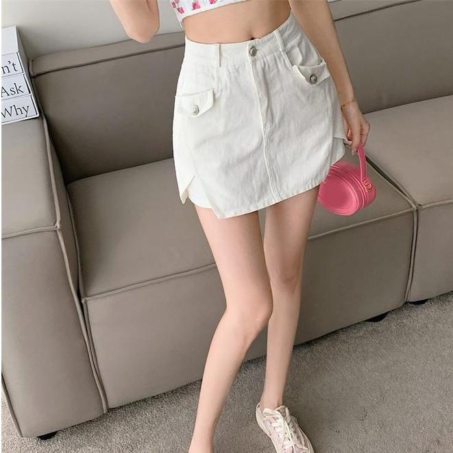 Chân Váy Chữ A ngắn trơn BARE lưng cao , Váy Chữ A ngắn công sở cạp cao ôm eo - CV028