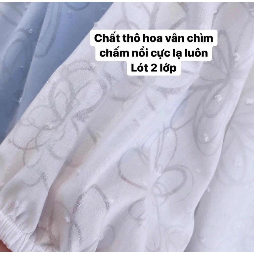 Đầm babydoll form rộng suông ngắn, Đầm có bâu Cao Cấp tay ngắn cổ tròn, dài trên dùi, nữ tính quyến rũ - MiNhi Fashion