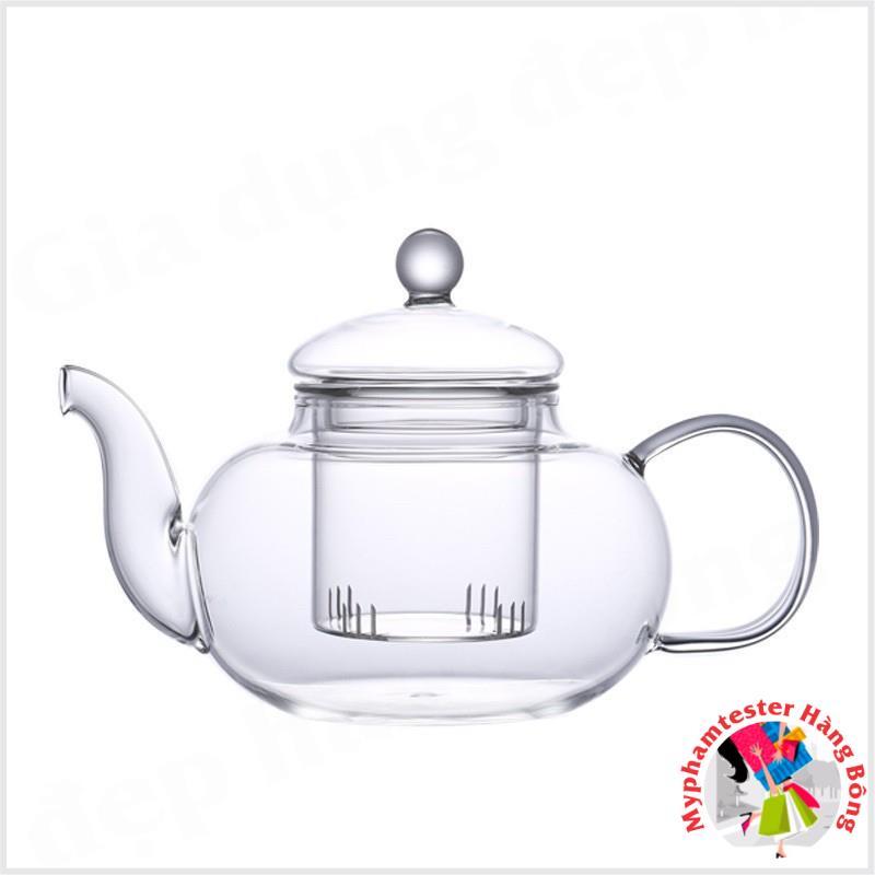 Combo ấm trà lọc 600ml và đế nến tim thuỷ tinh