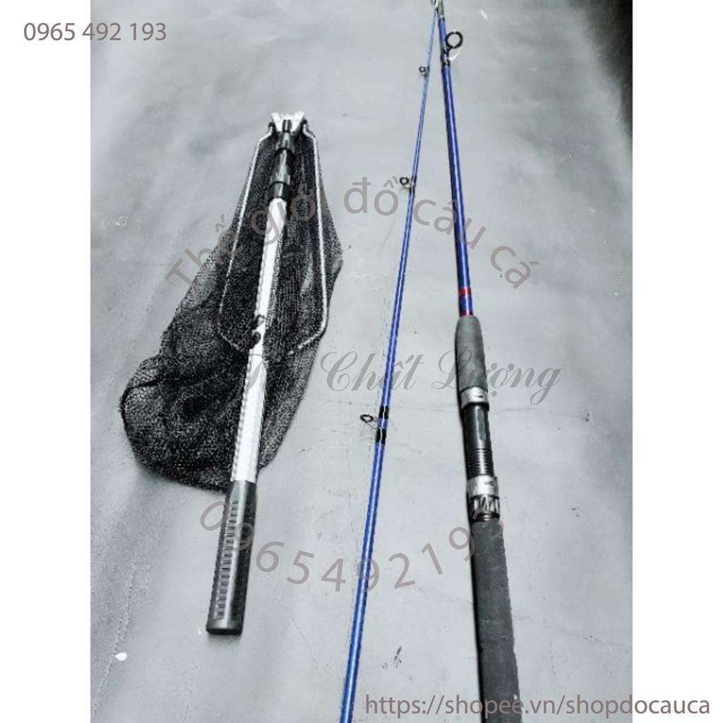 Combo cần 2 khúc shimano 2m7 và vợt vớt cá 1m7