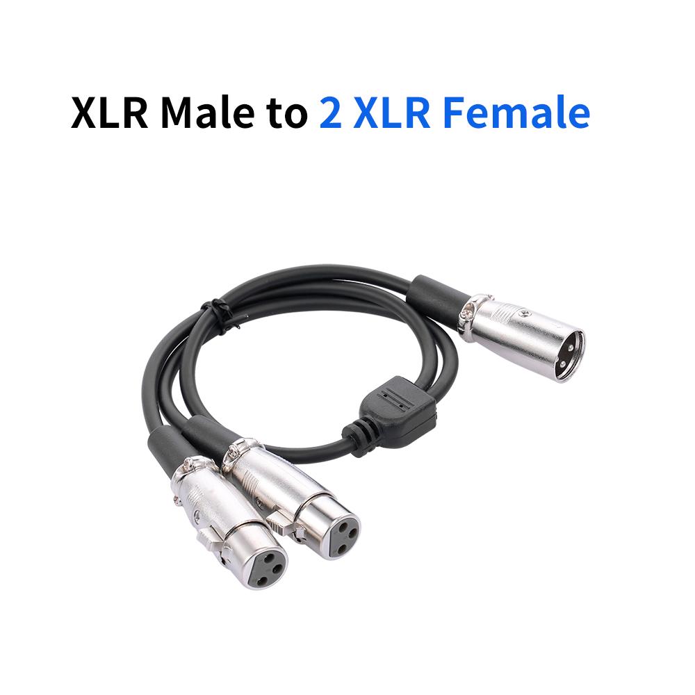 Cáp XLR 1 Male to 2 Female Bộ khuếch đại và Bảng điều khiển âm thanh 50cm