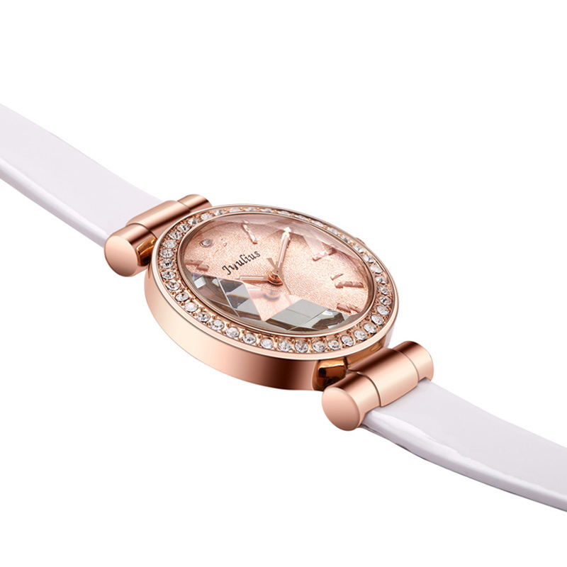 Đồng Hồ Nữ Dây Da Julius JA-778D (30mm) - Dây Trắng