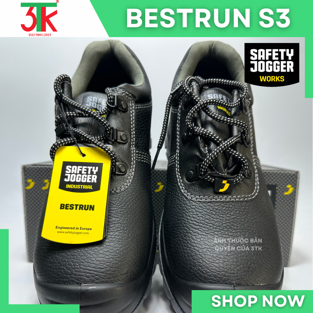 Giày Bảo Hộ Lao Động Safety Jogger Bestrun S3  Bestboy S3  Da Cao Cấp chống đinh  Chống Trơn Trượt, Chống Va Đập, Chống Tĩnh Điện Sử Dụng trong Công Trình Xây Dựng