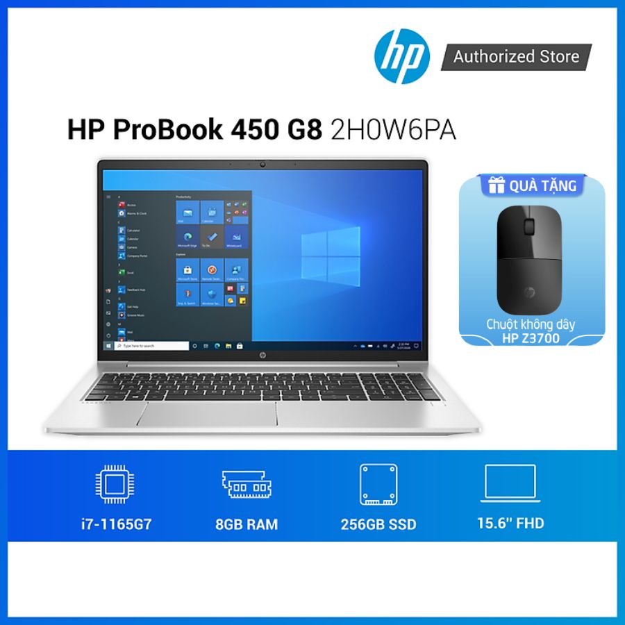 Laptop HP ProBook 450 G8 2H0W6PA i7-1165G7 | 8GB RAM | 512GB SSD | VGA MX450 2GB | 15.6' FHD | Win 10 | Hàng chính hãng