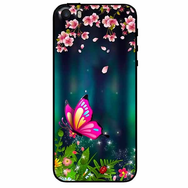 Ốp lưng dành cho Iphone 5/5s/5se mẫu Bướm Hồng