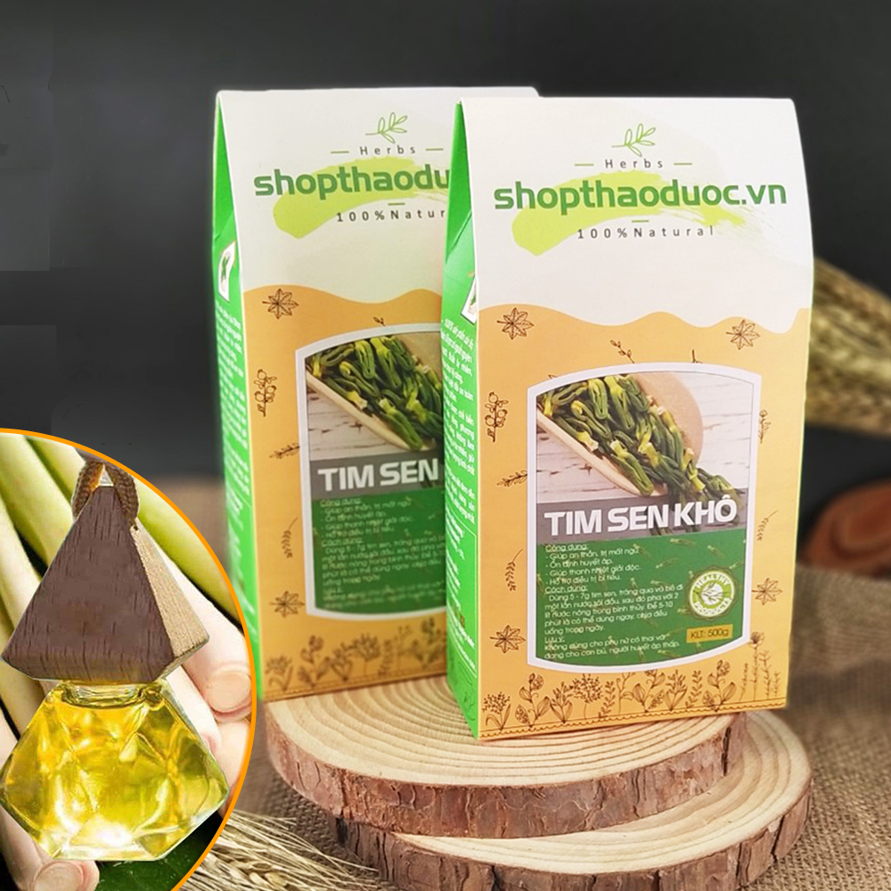 Combo 1kg tim sen khô ( tặng 1 chai tinh dầu sả chanh 8ml ) - giúp chữa mất ngủ tốt, ổn định nhịp tim, cao huyết áp, thanh nhiệt, giải độc