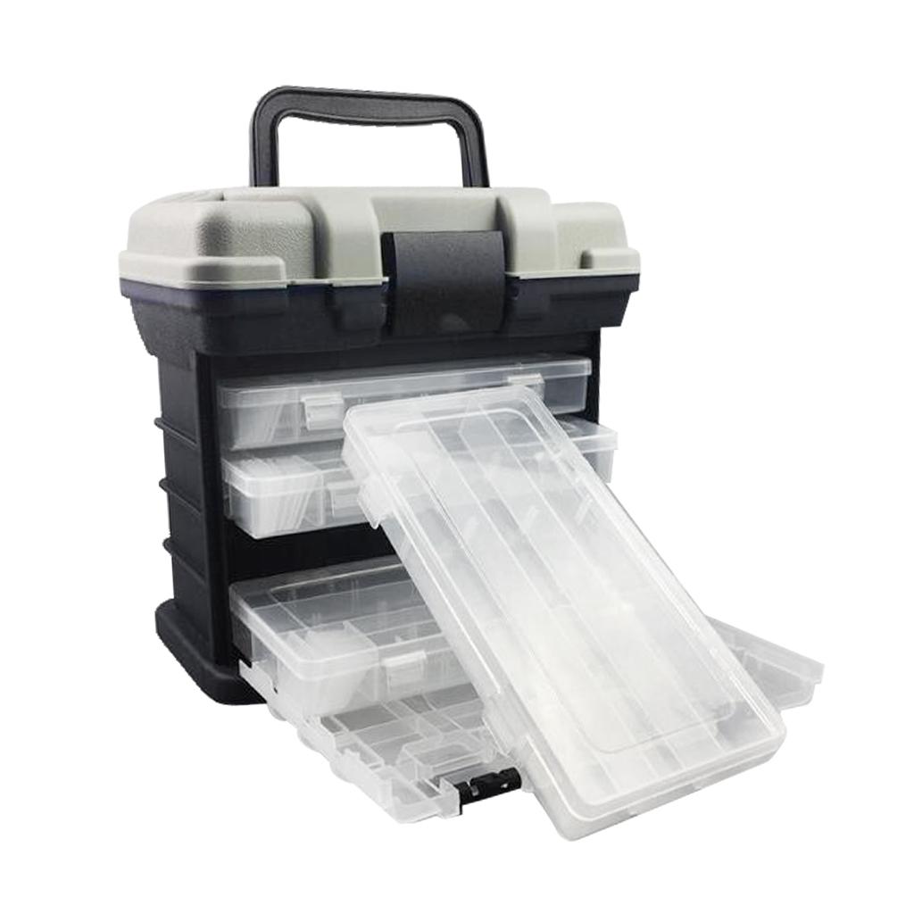 4 Layers Handheld Fishing Case High Strength Plastic Tackle Box Lures Case