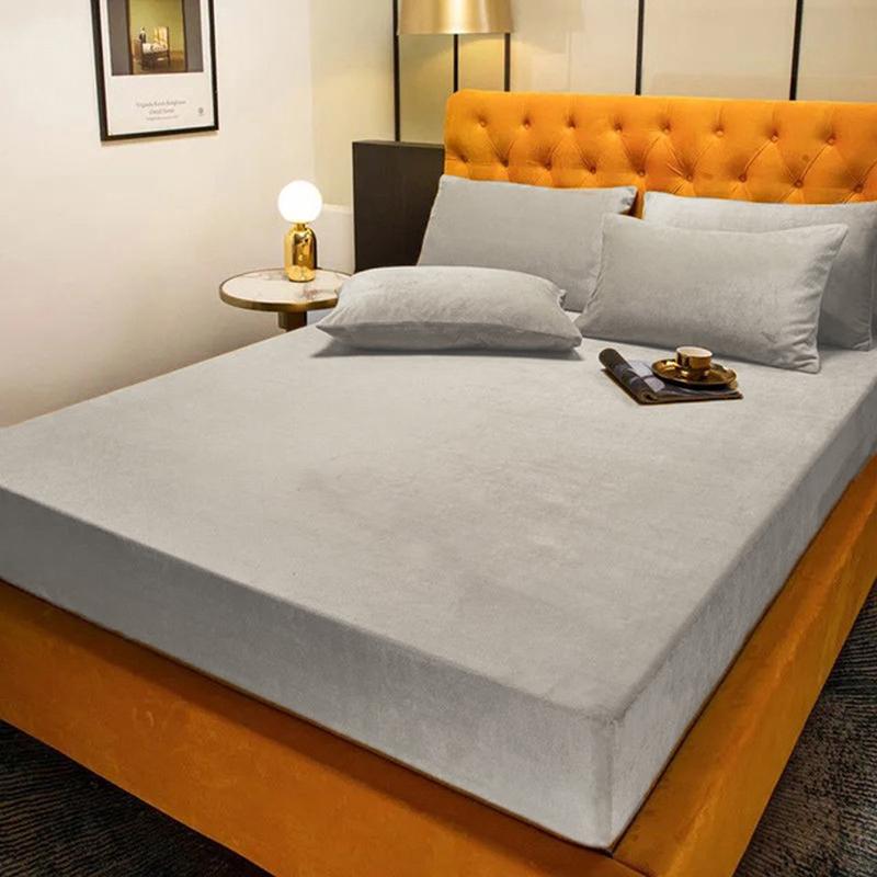WOSTAR Mùa Đông Ấm Dép Nỉ Thun Trang Bị Tấm Nệm Bao Người Lớn Trẻ Em Giường Đôi 4 Góc Giường Nữ Hoàng Vương kích Thước