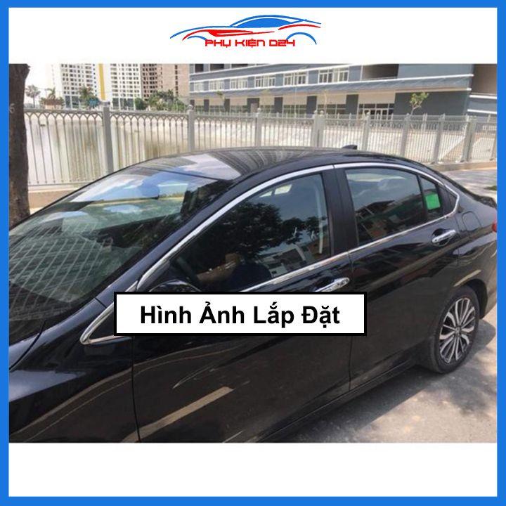 Bộ nẹp viền chân kính cong kính Honda City 2015-2020 Inox sáng bóng chuẩn form xe