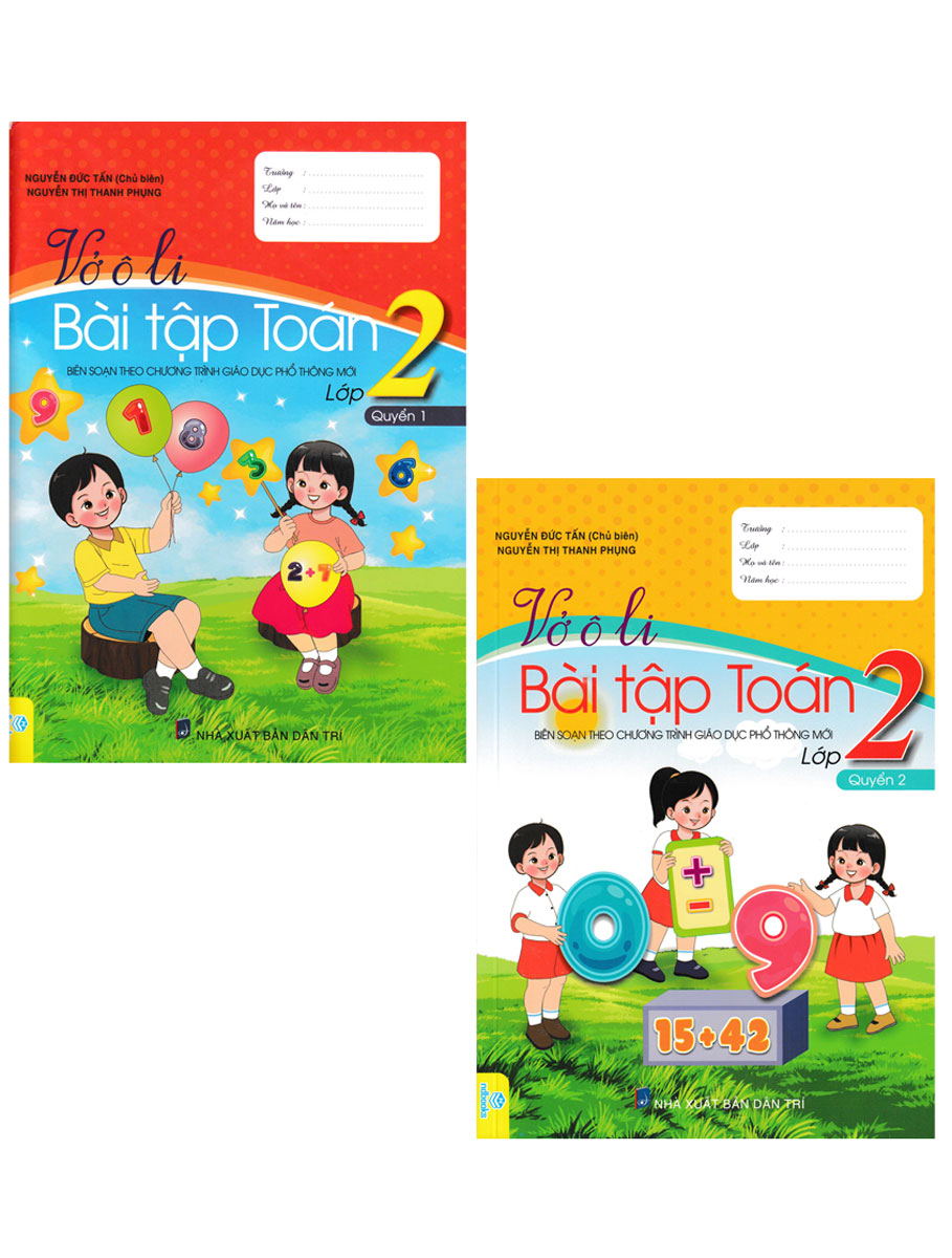 Combo Vở Ô Li Bài Tập Toán Lớp 2: Quyển 1 + 2