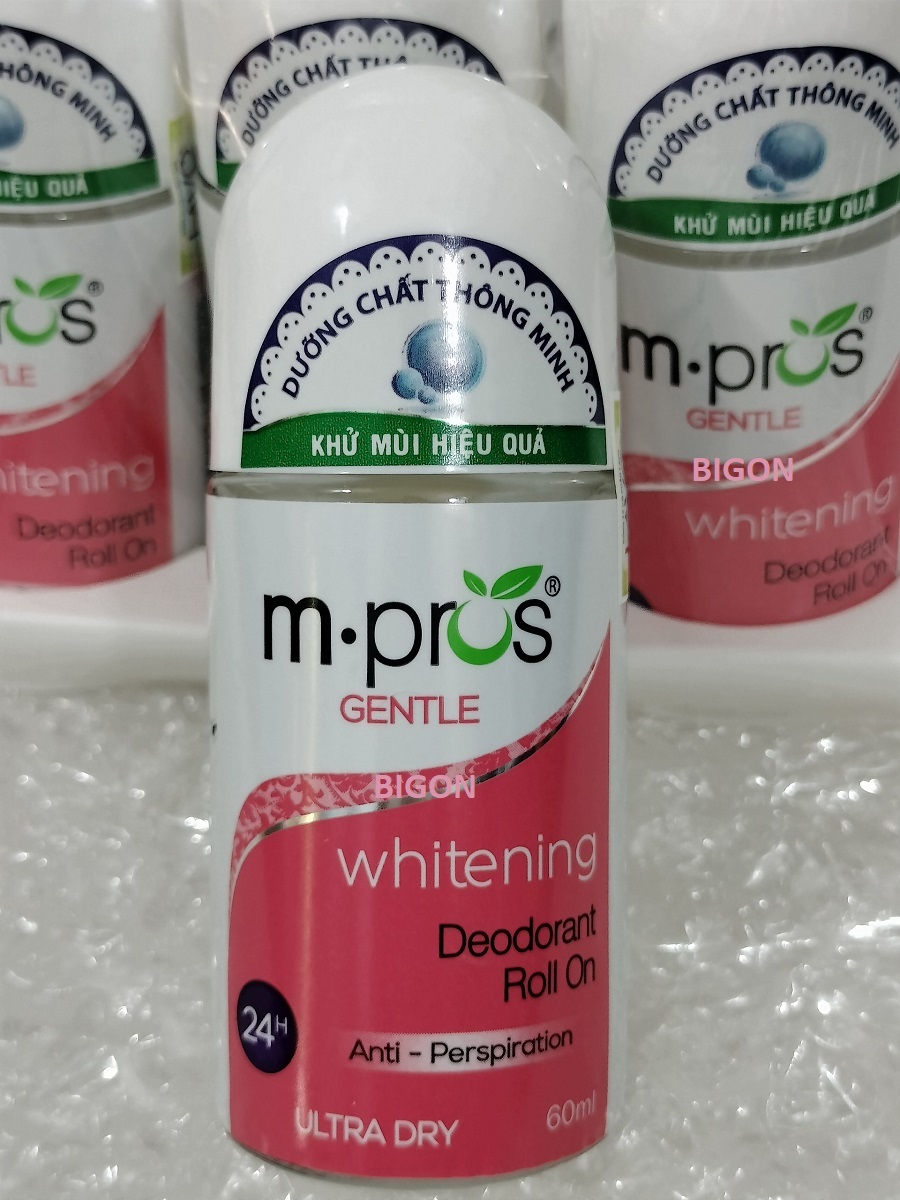 Lăn Khử Mùi M.Pros 60ml - Trắng Mịn - Dịu Dàng - Khử Mùi Hiệu Quả