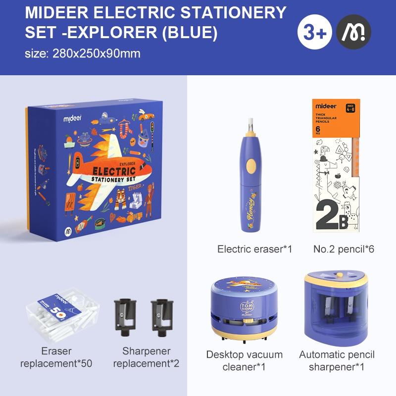 Bộ gọt bút Chì tự động kèm tẩy Cao Cấp Mideer Artist Electric Stationery dụng cụ học tập dễ thương Cho Bé