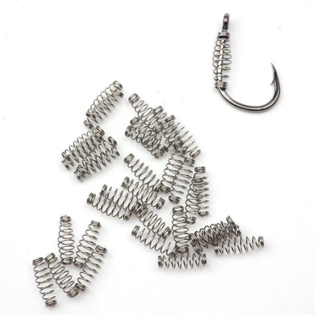 100pcs Barbed Fishing Hook Stainless Steel Spring Accessories S
