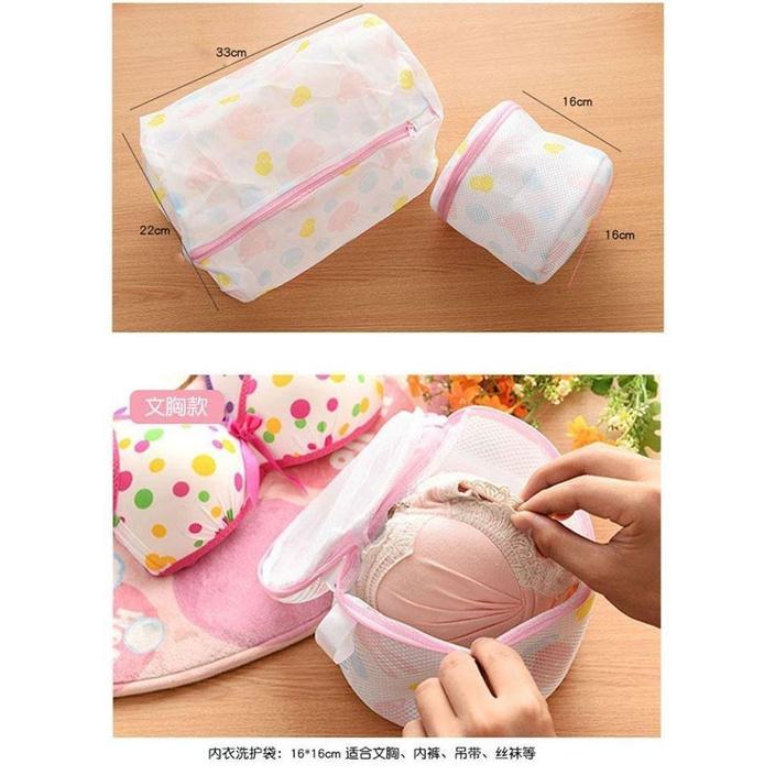 Combo 5 túi lưới giặt đồ bảo vệ quần áo- túi đựng quần áo máy giặt loại cao cấp- Set 5 túi lưới giặt đồ hình hoa