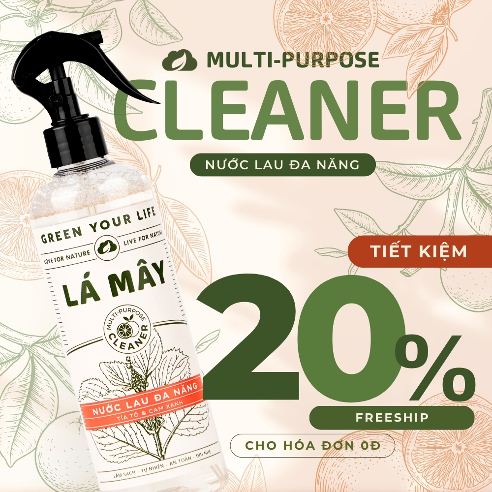 NƯỚC LAU ĐA NĂNG TÍA TÔ &amp; CAM XANH LÁ MÂY 500mL