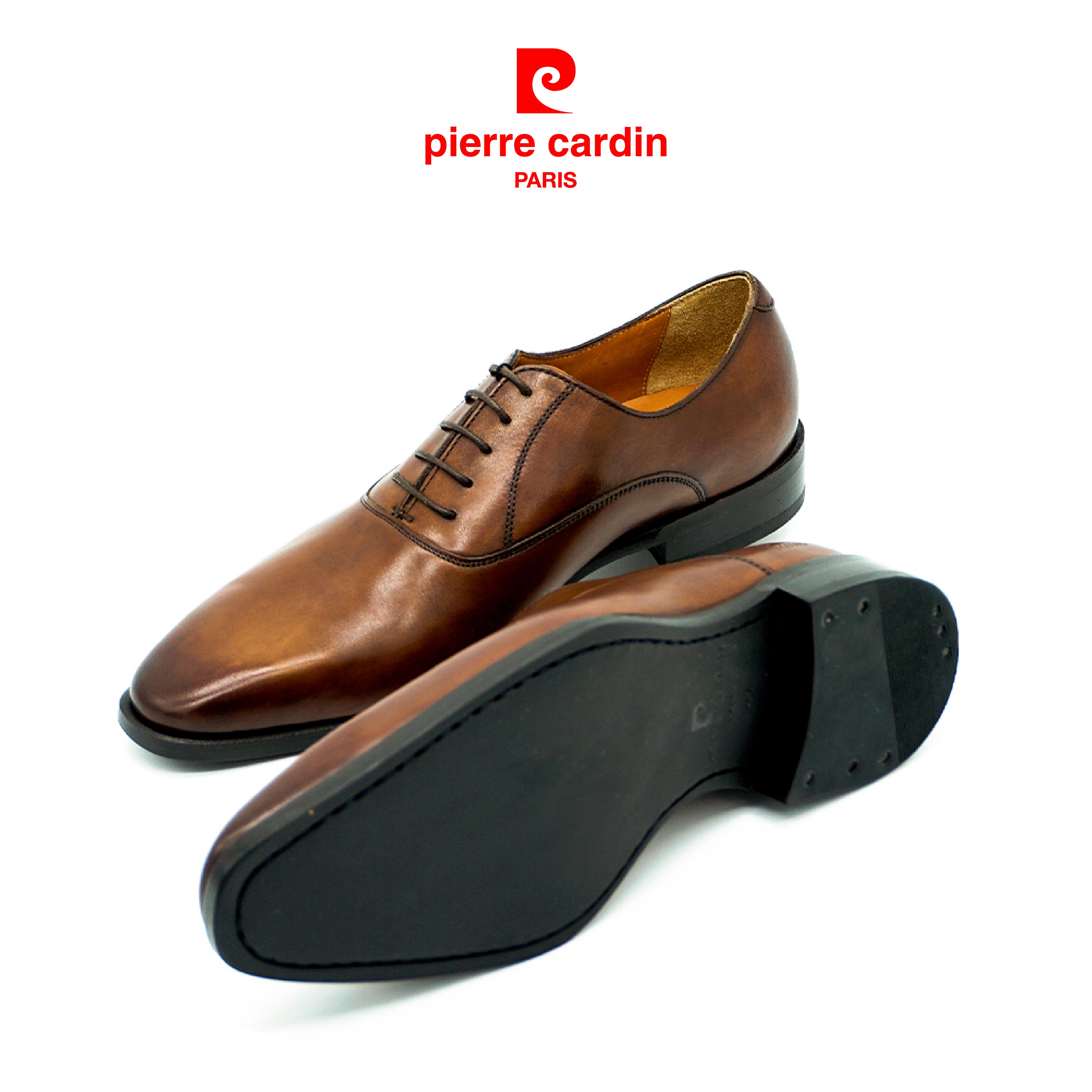 Giày Tây Da Nam Pierre Cardin Brown Wholecut Oxford PCMFWLA025 (Size