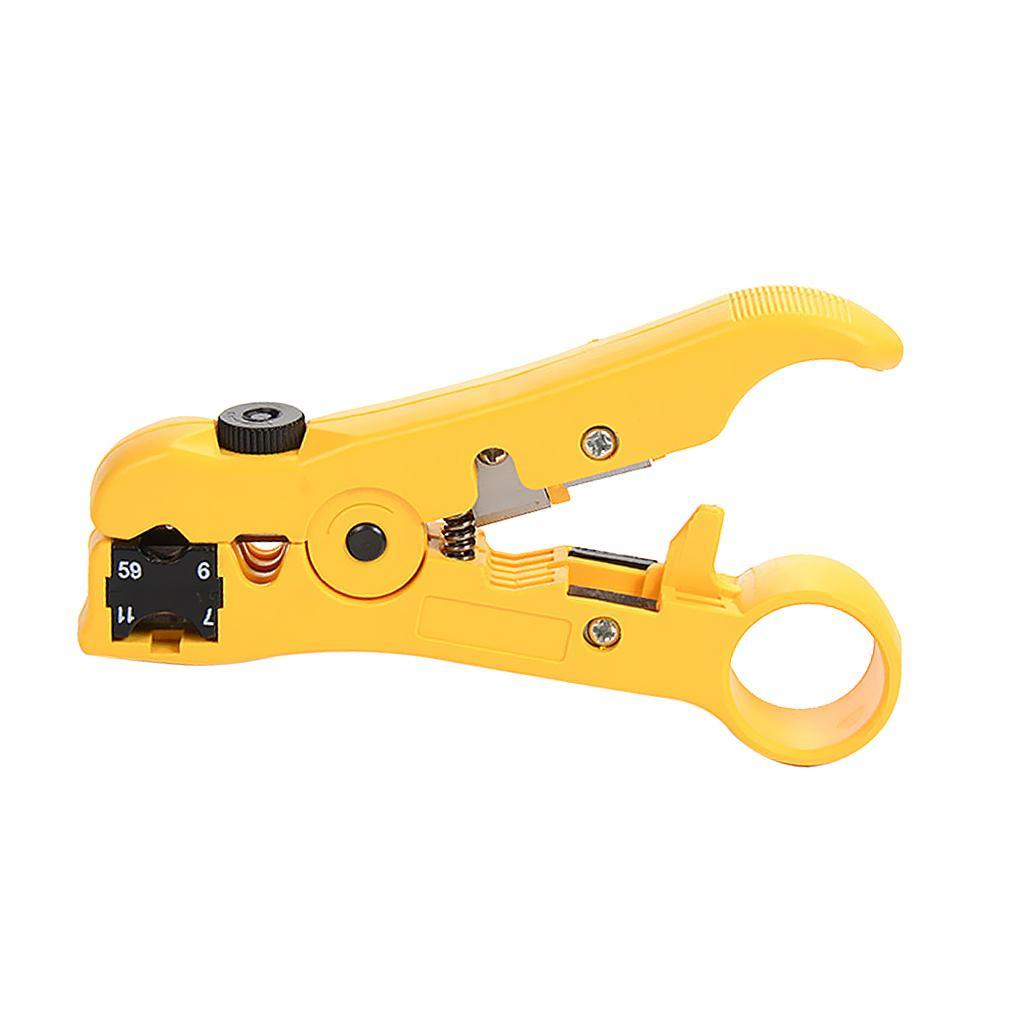 Rotary Coaxial Cable Wire Cutter Stripping Tool RG69/6/11/7 Stripper Yellow