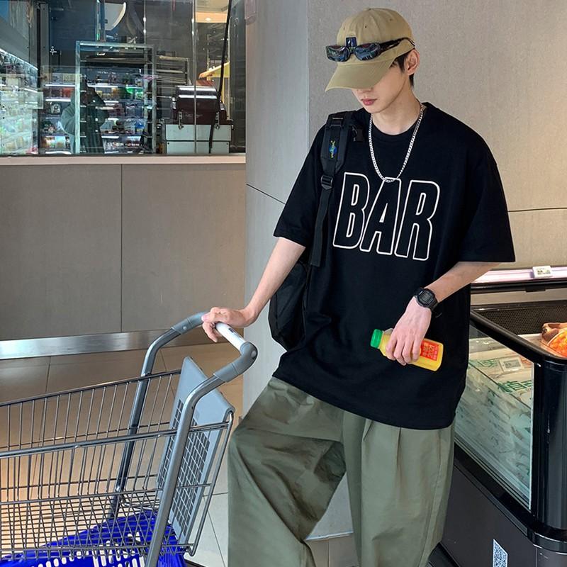 Áo thun oversize form rộng tay lỡ oversize phông nam unisex cổ tròn streetwear giá rẻ hàn quốc BAR