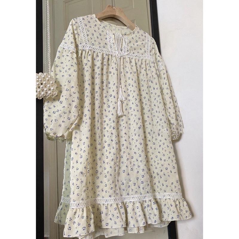 Váy babydoll hoa nhí chất xịn đi chơi đi biển bầu bì bon chen cực xinh bkfrreship