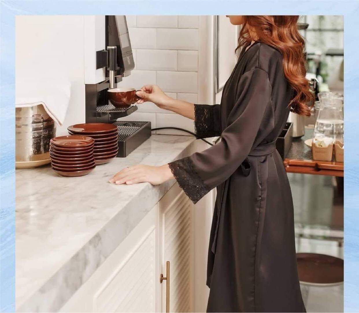 [HATU SLEEPWEAR] Set áo choàng váy ngủ lụa cao cấp,áo choàng cô dâu tặng kèm quần chip ren và đai áo choàng