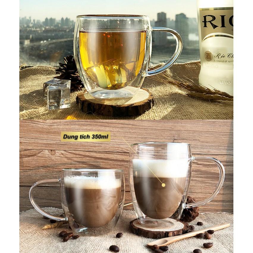 Bộ 2 Ly BODUM PILATUS 2 Lớp Giữ Nhiệt 350ml Có Tay cầm