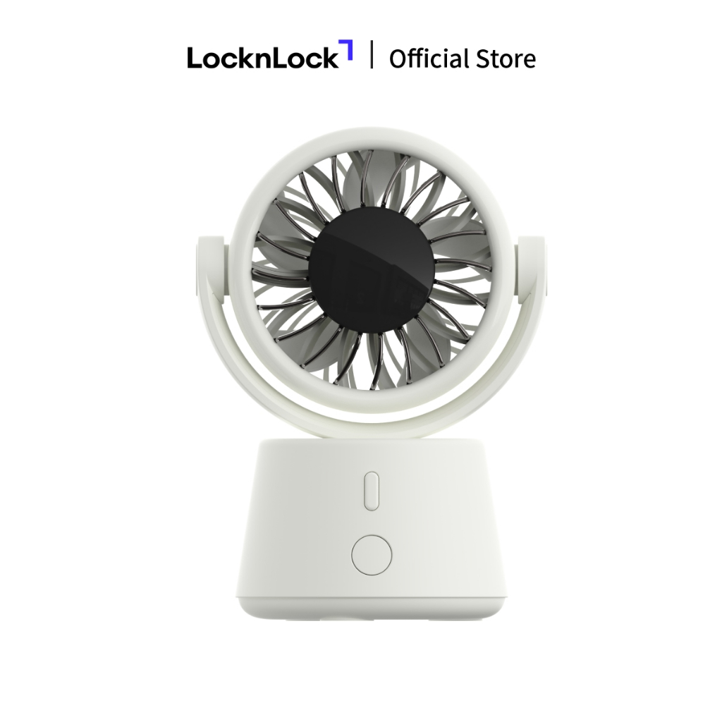 Quạt Để Bàn Mini 5 Mức Độ Gió Xoay Tròn Tự Động LocknLock Mini Desktop ENF336 2 Màu - Hàng Chính Hãng - JoyMall