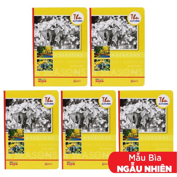 Combo 5 Tập Pupil 4 Mùa - Kẻ Ngang 200 Trang - Hồng Hà 1002 (Mẫu Màu Giao Ngẫu Nhiên)