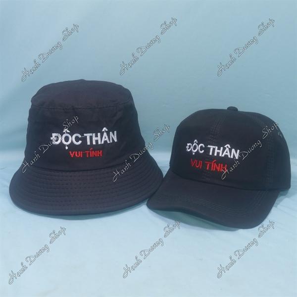 Set Nón Cặp Bucket & Cap Độc Thân Vui Tính (DTL01);(KVT01) - Combo Độc Thân Vui Tính