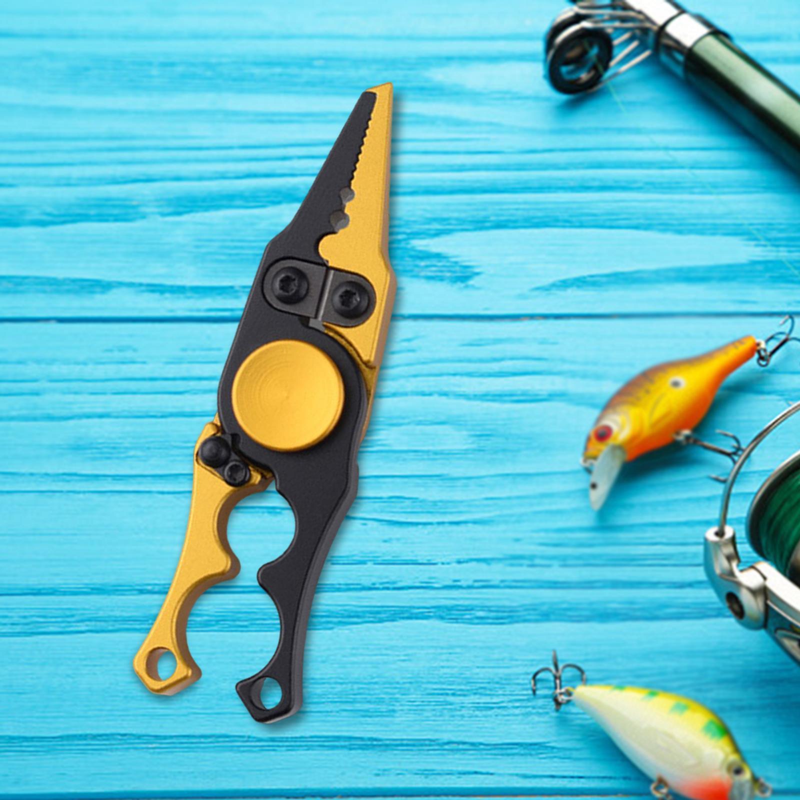 Fishing Pliers Scissors Aluminum Saltwater Resistant Accessories Portable Lightweight Line Cutter Hook Remover Equipment Gadget Fishing Tool