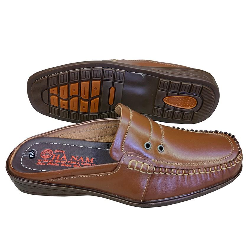 Dép Bít Mũi Nam Da Bò Thật TiTi ĐÔ Cao Cấp GSB2062d