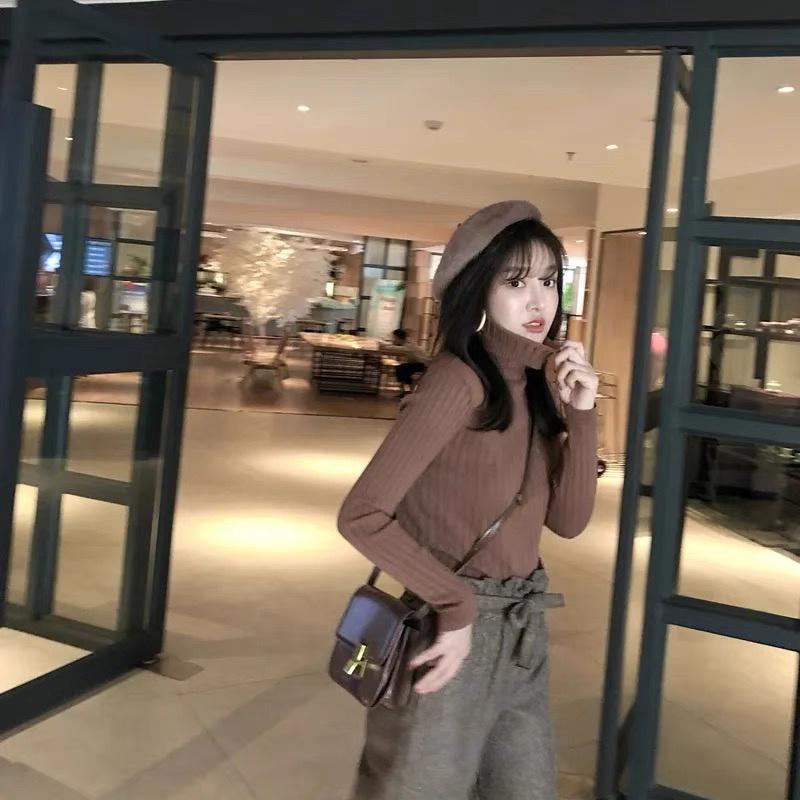 MS276 Áo len nữ cao cổ gân to