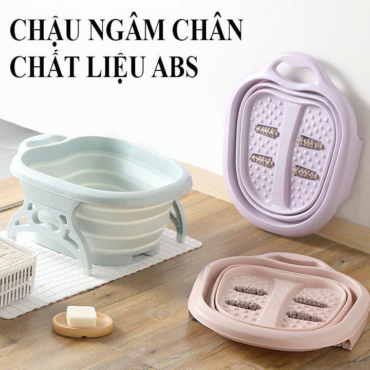 Chậu ngâm chân matssage gập gọn thông minh màu sắc sang trọng hàng loại dầy