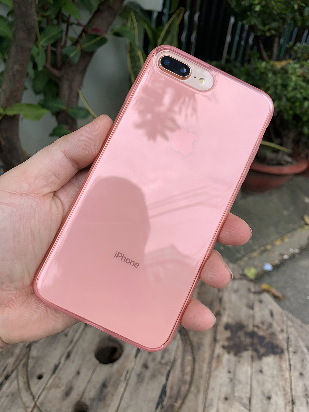 Ốp lưng dẻo cao cấp dành cho iPhone 7 Plus / iPhone 8 Plus - Màu hồng mờ