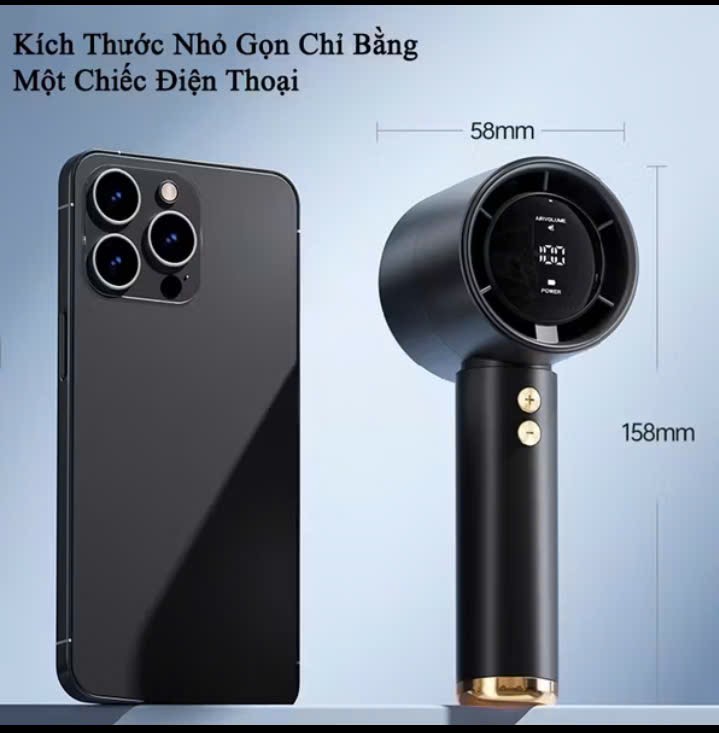 Quạt gió mini cầm tay tốc độ gió tùy chỉnh làm mát nhanh