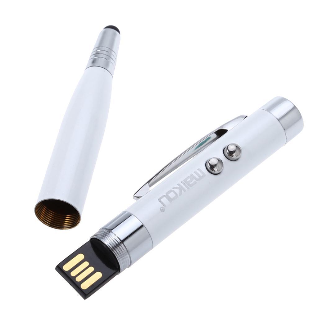 6 in 1 Capacitive Stylus Pen Touch Screen with USB Flash Drive 8GB White