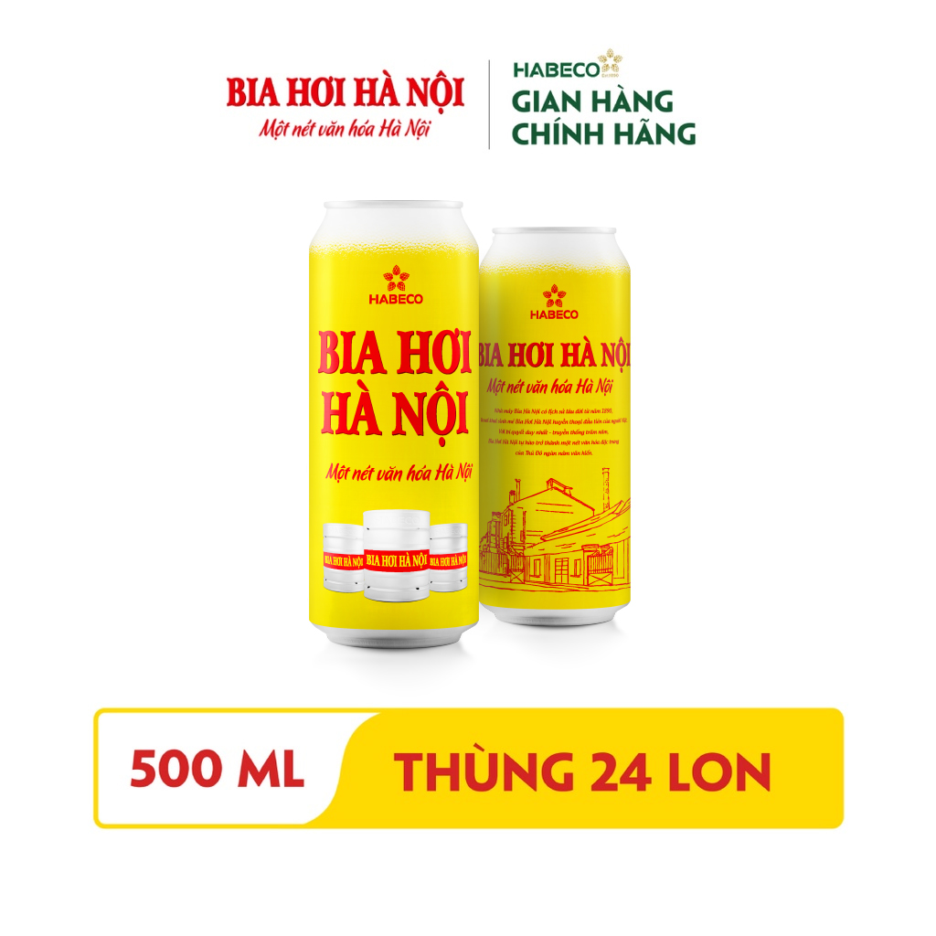 Bia Hơi Hà Nội - Thùng 24 lon 500ml - Phiên bản Tết