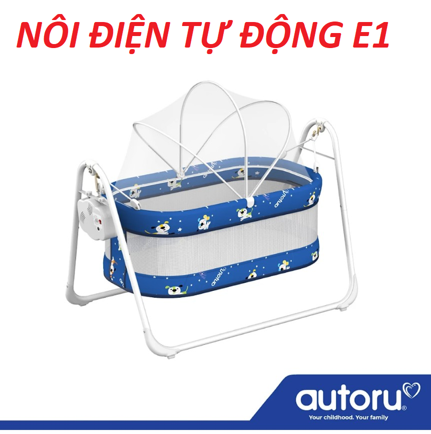 Nôi điện tự động AUTORU sức đưa 22 kg, Adaptor 5V an toàn.