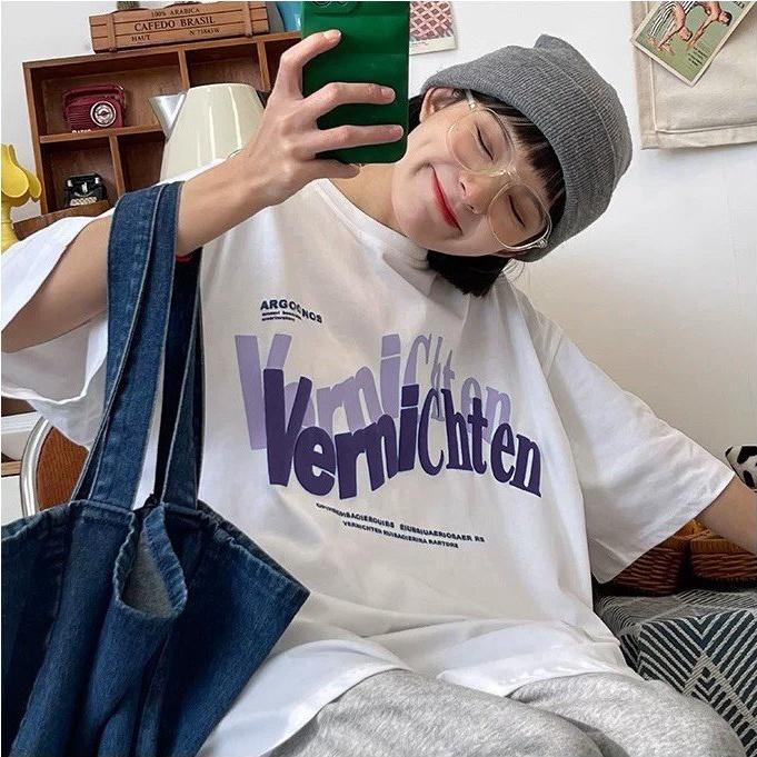Áo thun tay lỡ form rộng - phông nam nữ cotton oversize - T shirt Vernichten xanh dương - 2N Unisex