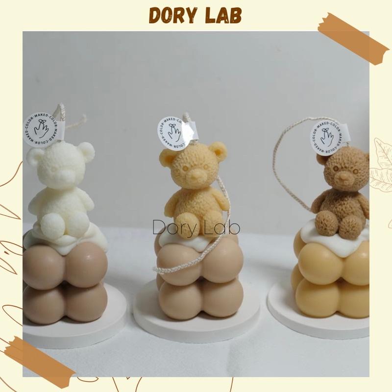 Nến Thơm Khói Rubik Mini Kèm Gấu Teddy Nhiều Màu Sắc - Dory Lab