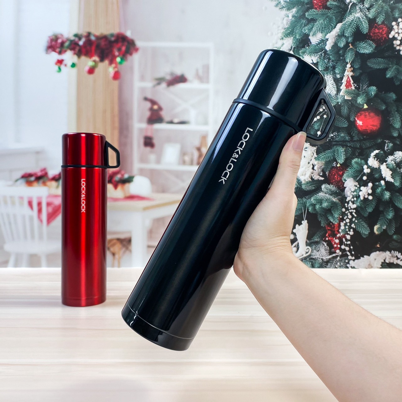 Bình Giữ Nhiệt Lock&Lock Mocha Vacuum Bottle LHC1438 750ml - Hàng chính hãng, bằng thép không gỉ