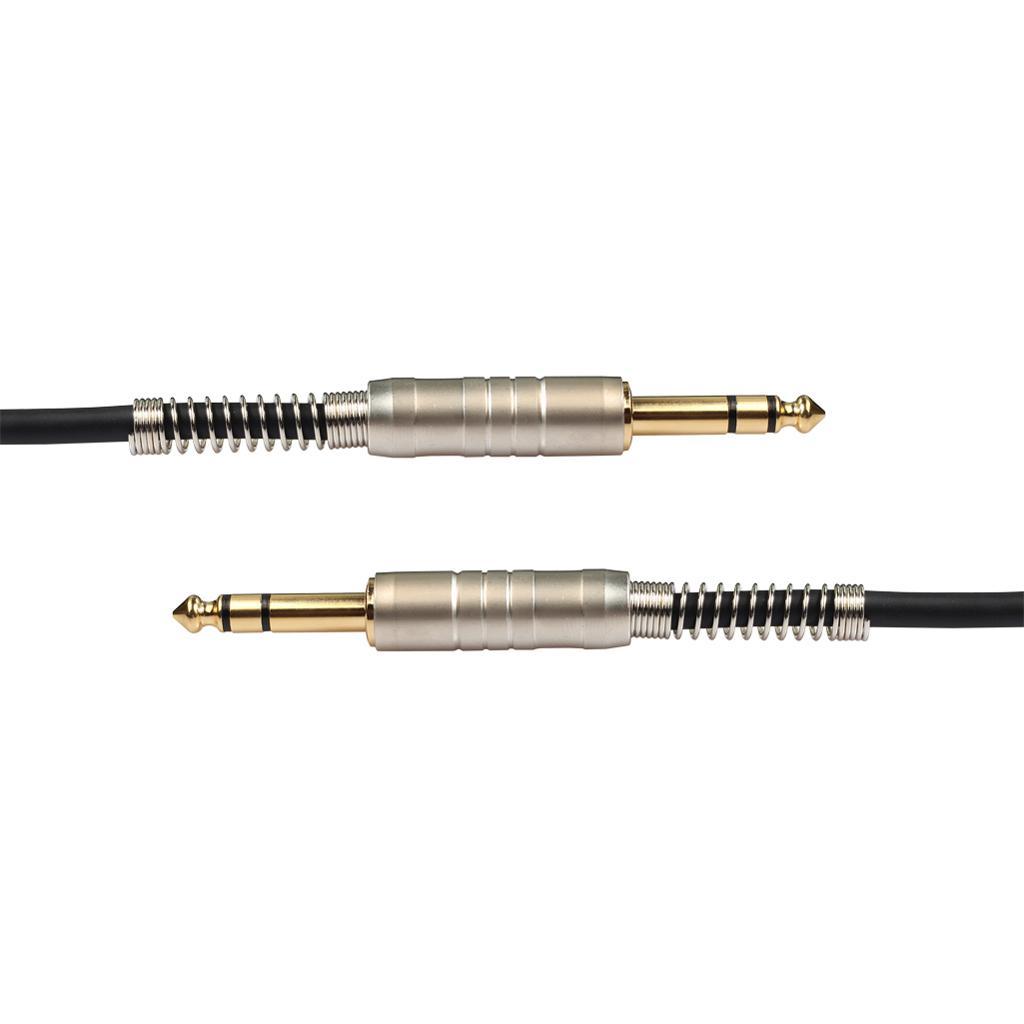 Braid 1/4'' Gold-Plated 6.35mm Stereo Male to Male Audio Cable 1.8m