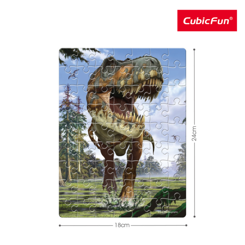 Đồ Chơi CUBIC FUN Xếp Hình 2D Nat Geo: Trứng Khủng Long Tyrannosaurus Rex DS1041H