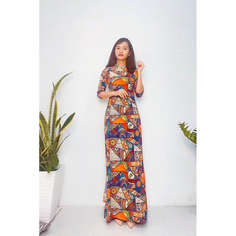 Áo dài may sẵn truyền thống đẹp cô ba