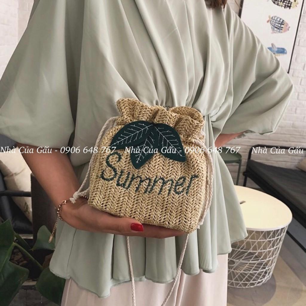 Túi cói dây rút Summer, hoa cúc xinh ơi xinhhh