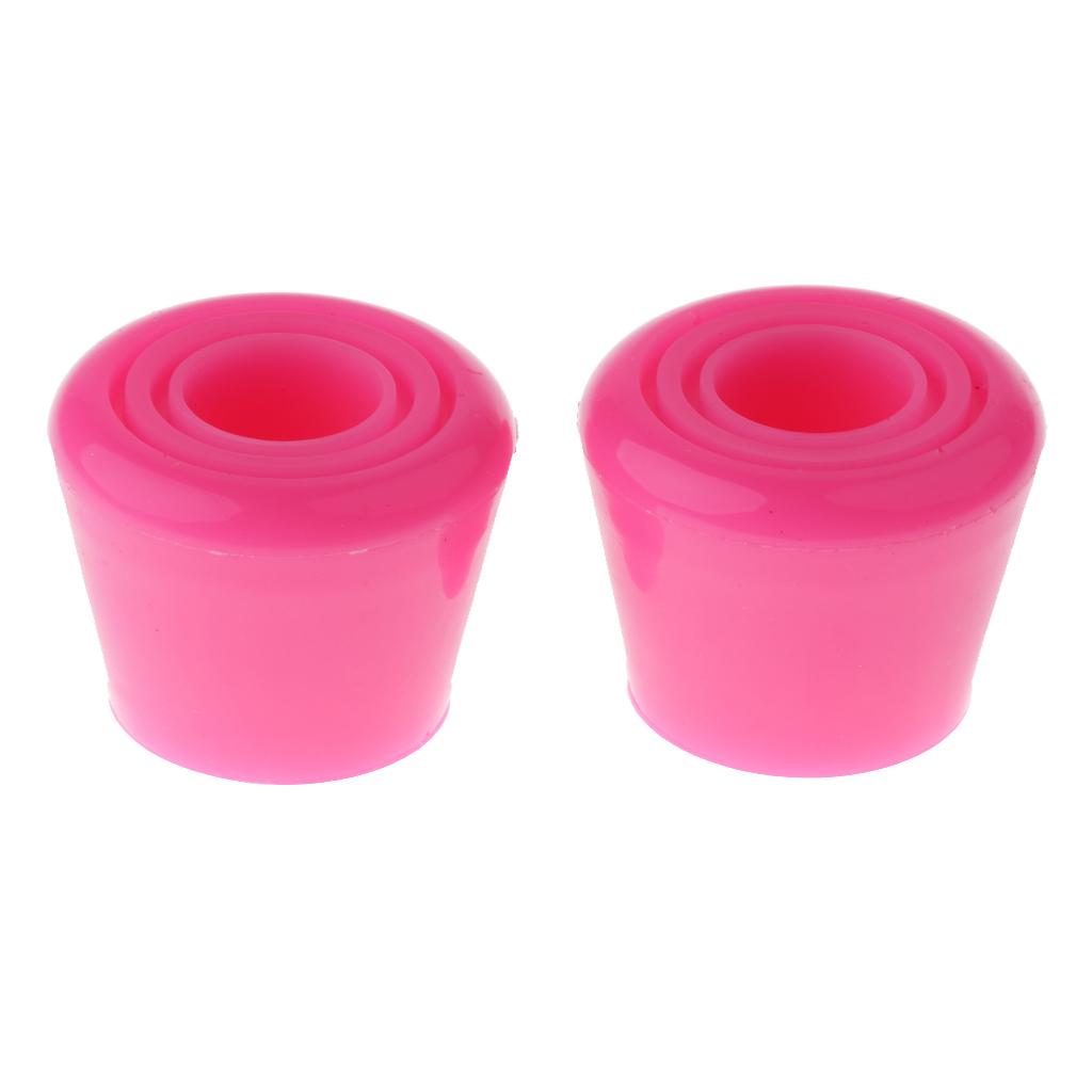 2x2pcs PU Roller Skates Toe Stops Inline Skates Ice Skates Accessories Pink