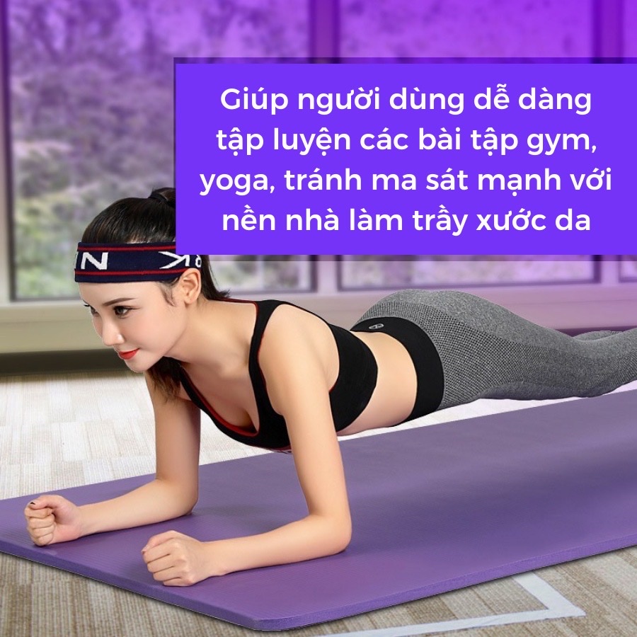 Thảm tập yoga .thảm tập gym ,dày 5mm chống trượt cao cấp lót thể dục tại nhà hay mang theo để tập